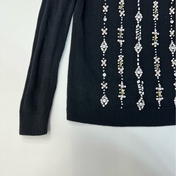 Tory Burch Etta Rhinestone Embellished Knit Pullover Sweater Womens Size Large - Picture 2 of 10